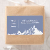 Minimalistische Moderne Berg Blauw Etiket (Insitu)