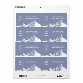 Minimalistische Moderne Berg Blauw Etiket (Full Sheet)