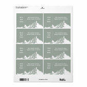 Minimalistische moderne berg Bord olijf Etiket (Full Sheet)