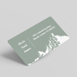 Minimalistische moderne berg Bord olijf Etiket