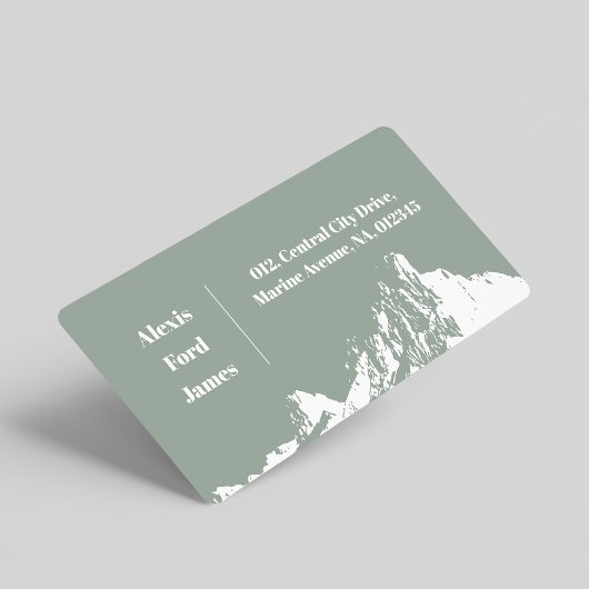 Minimalistische moderne berg Bord olijf Etiket