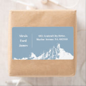 Minimalistische Moderne Berg Ijsblauw Etiket (Insitu)