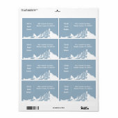 Minimalistische Moderne Berg Ijsblauw Etiket (Full Sheet)