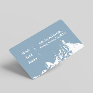 Minimalistische Moderne Berg Ijsblauw Etiket