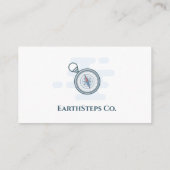 Minimalistische moderne berg wandelen blauw wit se visitekaartje (Achterkant)