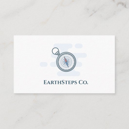 Minimalistische moderne berg wandelen blauw wit se visitekaartje (Achterkant)