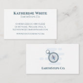 Minimalistische moderne berg wandelen blauw wit se visitekaartje (Voorkant / Achterkant)