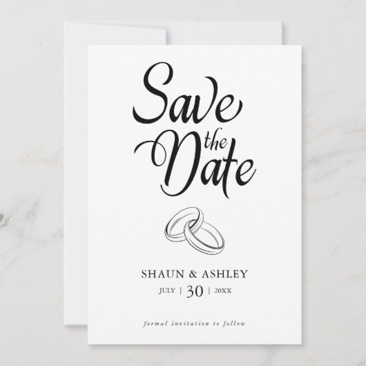 Minimalistische moderne bewaar de datum aankondigi save the date (Voorkant)