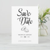 Minimalistische moderne bewaar de datum aankondigi save the date (Staand voorkant)