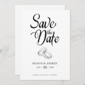 Minimalistische moderne bewaar de datum aankondigi save the date (Voorkant / Achterkant)