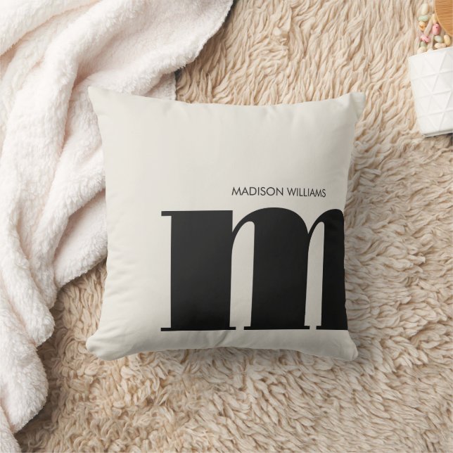Minimalistische moderne bewerkbare inscriptie op m kussen (Deken)