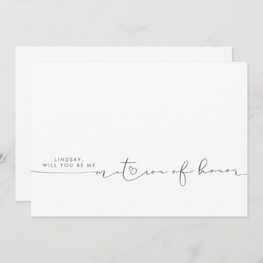 Minimalistische moderne bewerkbare kleuren, matron (Voorkant / Achterkant)