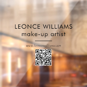 Minimalistische moderne Black Business Branding QR Raamsticker