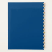 Minimalistische Moderne Blau Monogram Planner (Achterkant)
