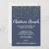 Minimalistische moderne|blauwe kerstbrunch kaart (Voorkant)
