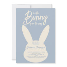 Minimalistische moderne blauwe konijn baby boy sho