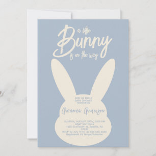 Minimalistische moderne blauwe konijn baby boy sho kaart