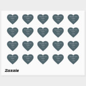 Minimalistische Moderne Blauwe Trouwrand Hart Sticker (Vel)