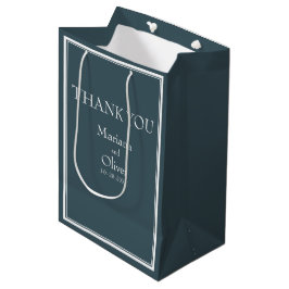 Minimalistische moderne blauwe trouwrand medium cadeauzakje