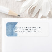 Minimalistische moderne blauwe Waterverf splash Etiket (Insitu)