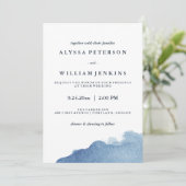 Minimalistische moderne blauwe Waterverf splash Kaart (Staand voorkant)