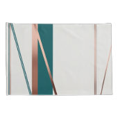 Minimalistische moderne Blauwgroen en koperen Abst Kussensloop (Achterkant-Rechts)