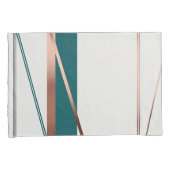 Minimalistische moderne Blauwgroen en koperen Abst Kussensloop (Voorkant-Rechts)