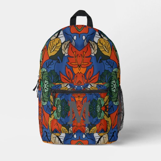 Minimalistische moderne blended bladeren | Kleurri Bedrukte Rugzak (Voorkant)