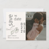 Minimalistische moderne bloem in gedempte salie en kaart (Voorkant)