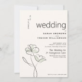 Minimalistische Moderne Bloem Motief Gedempte Sali Kaart (Voorkant)