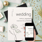 Minimalistische Moderne Bloem Motief Gedempte Sali Kaart