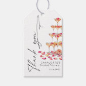 Minimalistische moderne Bloemen en Prosecco Dank j Cadeaulabel (Voorkant)