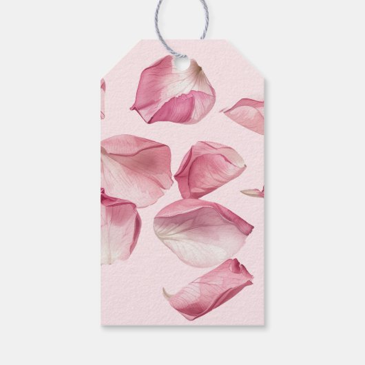 Minimalistische moderne Bloemen en Prosecco Dank j Cadeaulabel (Achterkant)