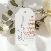 Minimalistische moderne Bloemen en Prosecco Dank j Cadeaulabel