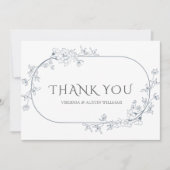 Minimalistische moderne bloemenbruiloft dank u kaa bedankkaart (Voorkant)