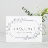 Minimalistische moderne bloemenbruiloft dank u kaa bedankkaart (Staand voorkant)