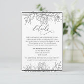 Minimalistische moderne bloemenbruiloft informatiekaartje (Staand voorkant)