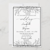 Minimalistische moderne bloemenbruiloft kaart (Voorkant)