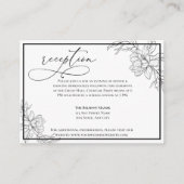 Minimalistische moderne bloemenbruiloft receptie informatiekaartje (Voorkant)