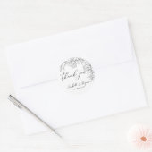 Minimalistische moderne bloemenbruiloft receptie ronde sticker (Envelop)