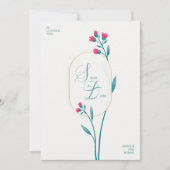 Minimalistische moderne bloemenbruiloft uitnodigin kaart (Voorkant)