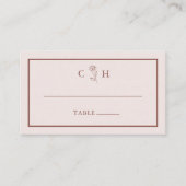 Minimalistische moderne bloemenschets bruiloft plaatskaartje (Voorkant)