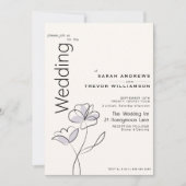 Minimalistische Moderne Bloemige Stof Pluim en Buf Kaart (Voorkant)