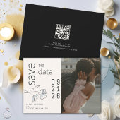 Minimalistische Moderne Bloemige Stofblauwe en Buf Kaart