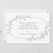 Minimalistische moderne bloemige trouwkaart voor d bedankkaart (Achterkant)