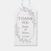 Minimalistische moderne bloemrijke elegante bruilo cadeaulabel (Voorkant)