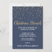 Minimalistische moderne Blue Confetti kerstbrunch Kaart (Voorkant)