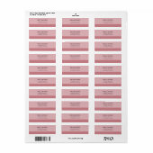 Minimalistische moderne blush bar etiket (Full Sheet)