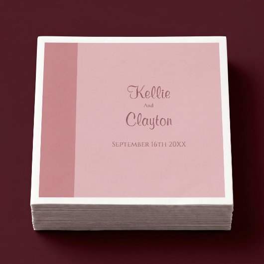Minimalistische moderne blush bruiloft servet