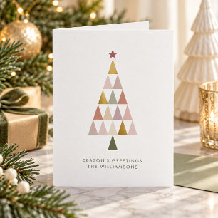 Minimalistische moderne Blush Gold eenvoudige kers Feestdagen Kaart